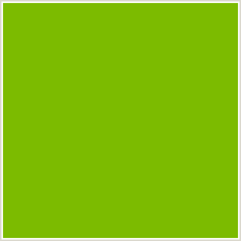 7CBB00 Hex Color Image (GREEN YELLOW, LIMEADE)