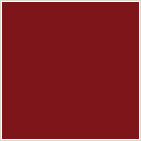 7D151A Hex Color Image (FALU RED, RED)