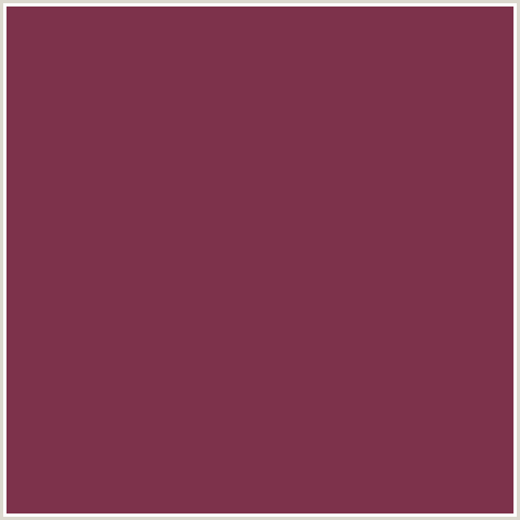 7D324B Hex Color Image (CAMELOT, RED)