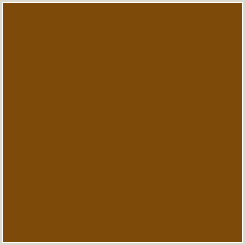 7D4A09 Hex Color Image (BROWN, ORANGE, RUSTY NAIL)