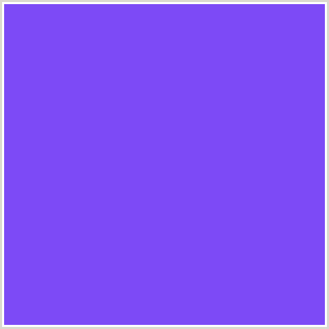 7D4AF6 Hex Color Image (BLUE VIOLET, ELECTRIC VIOLET)