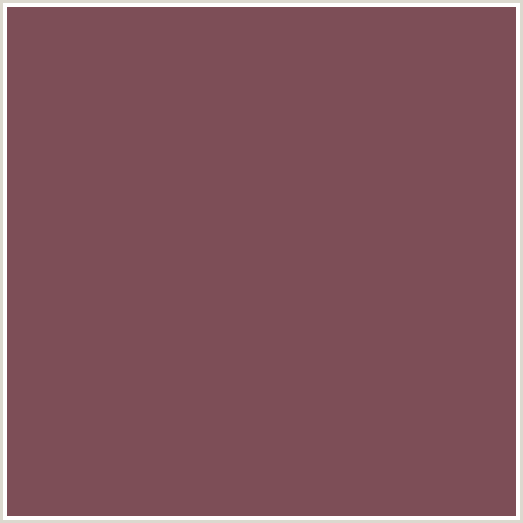 7D4E57 Hex Color Image (CRIMSON, FERRA, MAROON, RED)