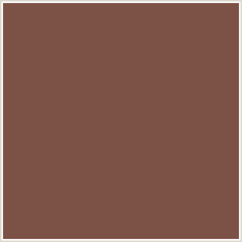 7D5246 Hex Color Image (RED ORANGE, ROMAN COFFEE)