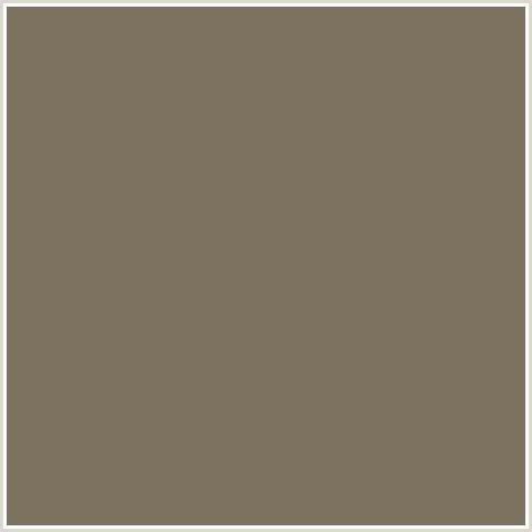 7D7160 Hex Color Image (BROWN, ORANGE, SANDSTONE)