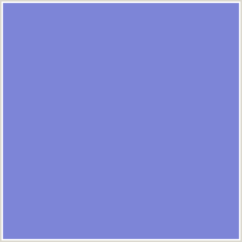 7D85D7 Hex Color Image (BLUE, CHETWODE BLUE)