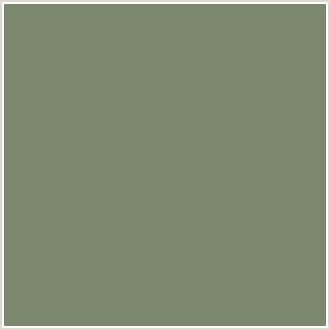 7D886F Hex Color Image (CAMOUFLAGE GREEN, GREEN YELLOW)