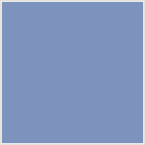 7D92BD Hex Color Image (BLUE, SHIP COVE)