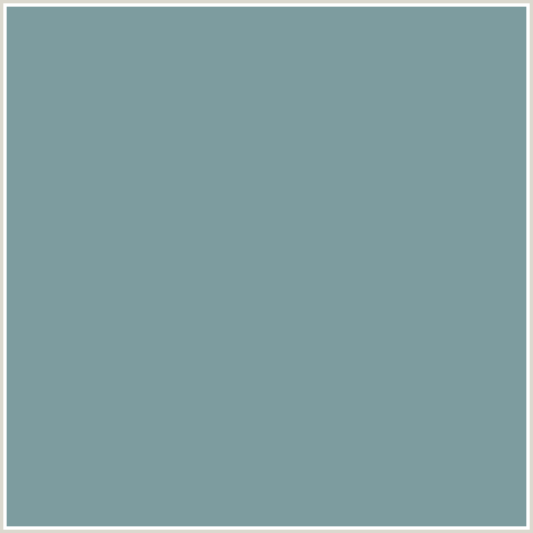 7D9C9F Hex Color Image (GRANNY SMITH, LIGHT BLUE)