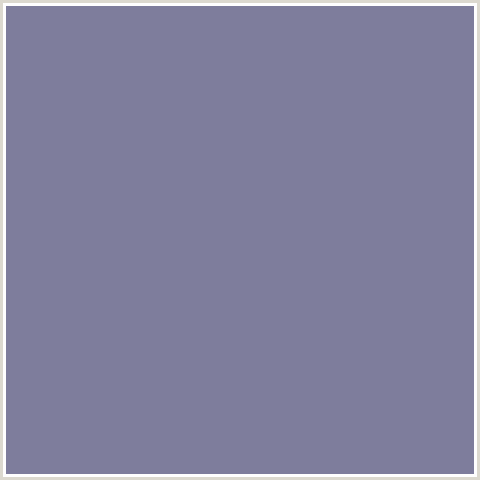 7E7D9C Hex Color Image (BLUE, WATERLOO )