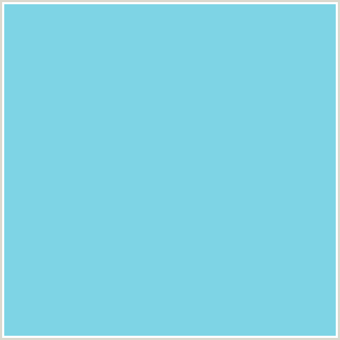 7ED4E5 Hex Color Image (AQUAMARINE BLUE, LIGHT BLUE)