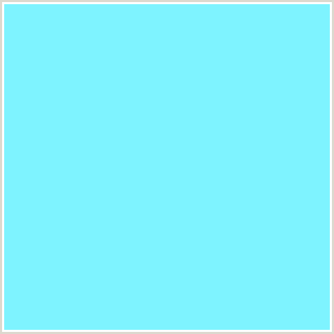 7EF3FF Hex Color Image (ANAKIWA, LIGHT BLUE, TEAL)