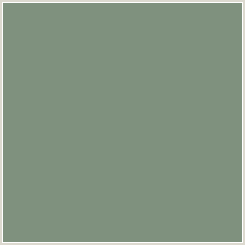 7F917E Hex Color Image (GREEN, SPANISH GREEN)