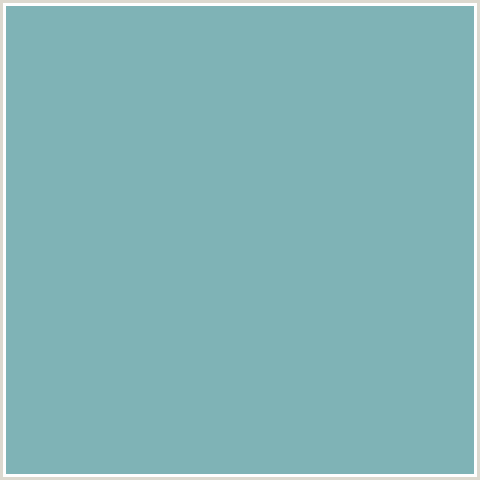 7FB3B6 Hex Color Image (GULF STREAM, LIGHT BLUE)