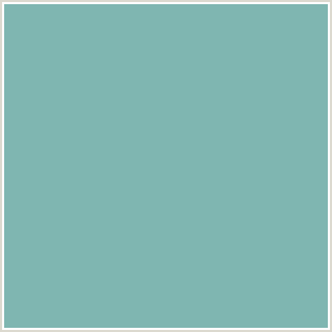 7FB6B1 Hex Color Image (AQUA, GULF STREAM, LIGHT BLUE)