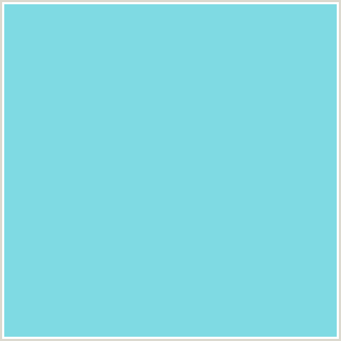 7FDAE3 Hex Color Image (AQUAMARINE BLUE, LIGHT BLUE)