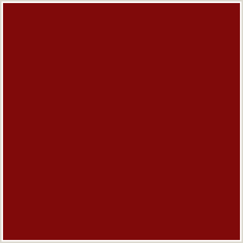 800A0A Hex Color Image (DARK BURGUNDY, RED)