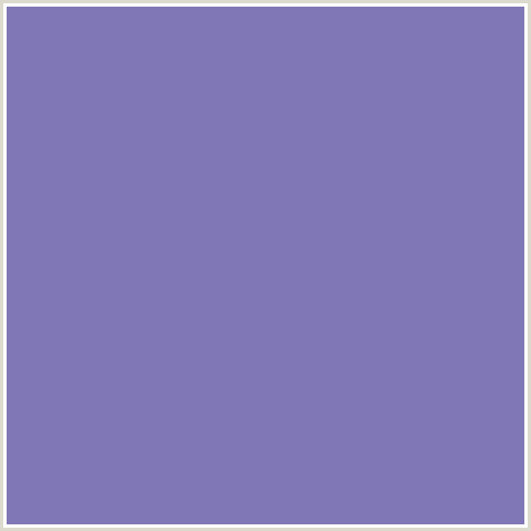 8077B6 Hex Color Image (BLUE, LAVENDER PURPLE)