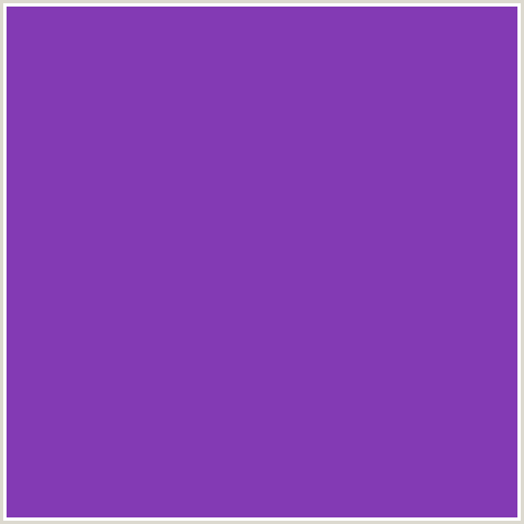 833AB4 Hex Color Image (ROYAL PURPLE, VIOLET BLUE)