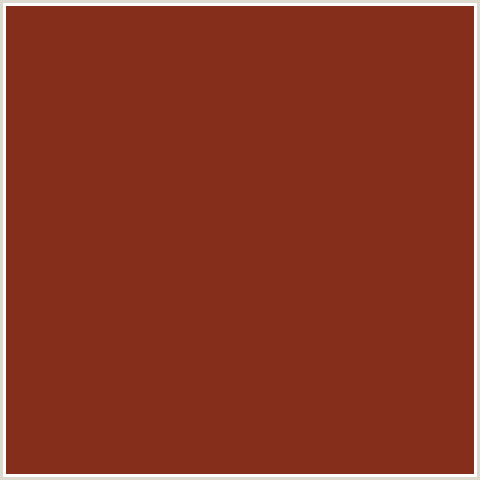 842E1B Hex Color Image (MOCHA, RED ORANGE)
