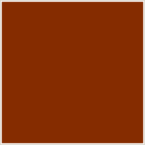 852C00 Hex Color Image (ORANGE RED, RED BEECH)