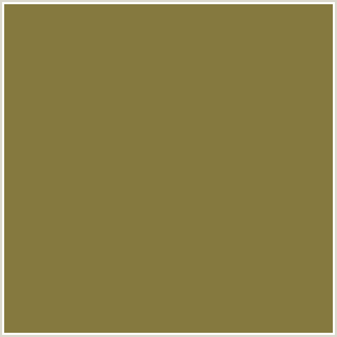 85793F Hex Color Image (PESTO, YELLOW)