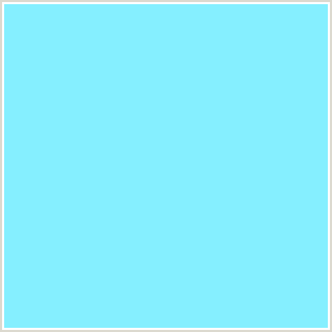 85EFFF Hex Color Image (ANAKIWA, BABY BLUE, LIGHT BLUE, TEAL)