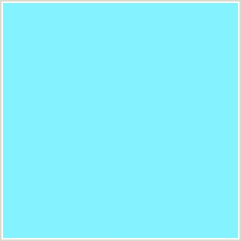 85F3FF Hex Color Image (ANAKIWA, BABY BLUE, LIGHT BLUE, TEAL)