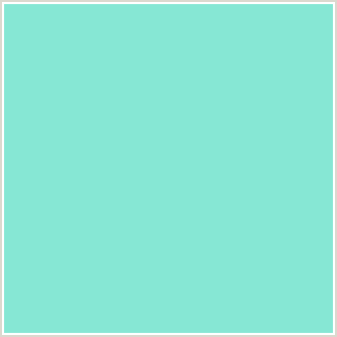 86E7D4 Hex Color Image (BLUE GREEN, RIPTIDE)