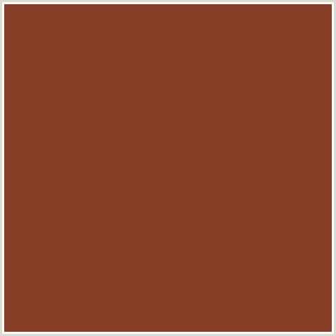 873E26 Hex Color Image (BURNT UMBER, RED ORANGE)