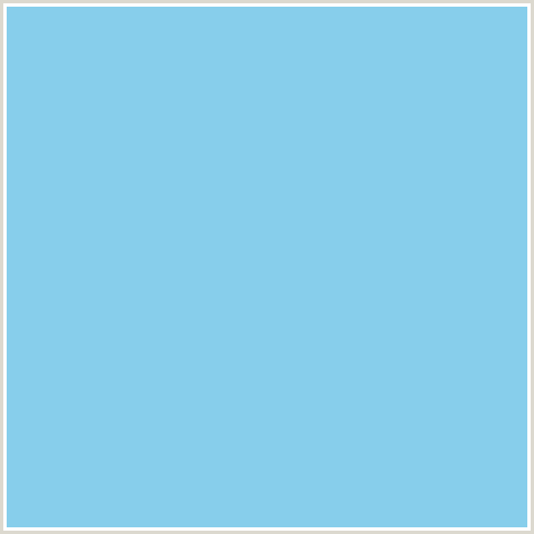 87CEEB Hex Color Image (BABY BLUE, LIGHT BLUE, SEAGULL)