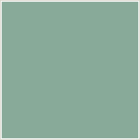 88AA99 Hex Color Image (BAY LEAF, GREEN BLUE)