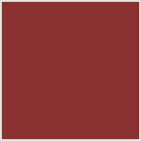 8A3232 Hex Color Image (EL SALVA, RED)