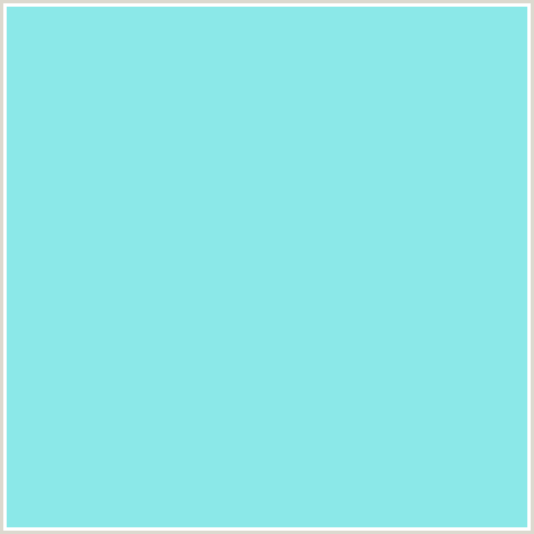 8BE8E8 Hex Color Image (BABY BLUE, LIGHT BLUE, RIPTIDE)