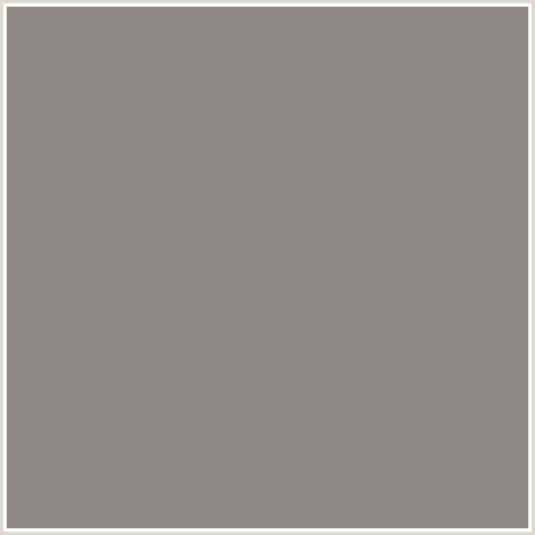 8C8984 Hex Color Image (NATURAL GRAY, ORANGE)