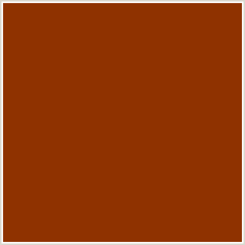 8F3200 Hex Color Image (ORANGE RED, PERU TAN)
