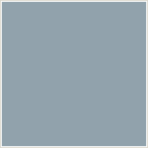 91A2AC Hex Color Image (BLUE, GULL GRAY)
