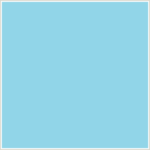 91D5E8 Hex Color Image (BABY BLUE, CORNFLOWER, LIGHT BLUE)