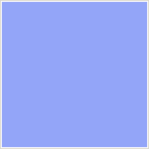 93A5F8 Hex Color Image (BLUE, JORDY BLUE)