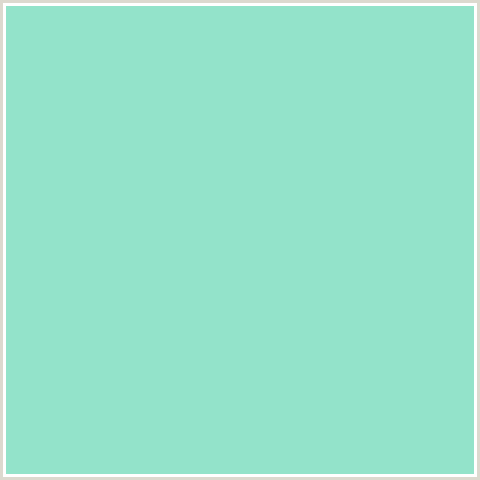 93E3CA Hex Color Image (ALGAE GREEN, BLUE GREEN)