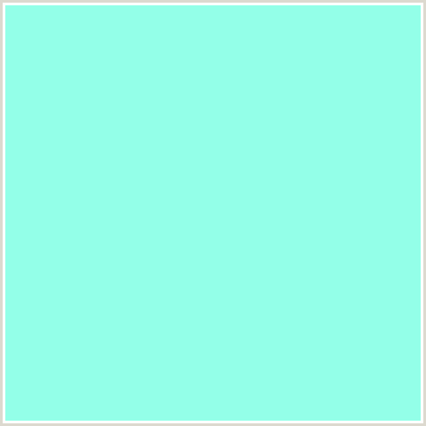 93FFE8 Hex Color Image (AQUAMARINE, BLUE GREEN)