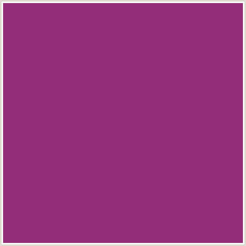 942D7A Hex Color Image (DEEP PINK, FUCHSIA, FUSCHIA, HOT PINK, MAGENTA, PLUM)