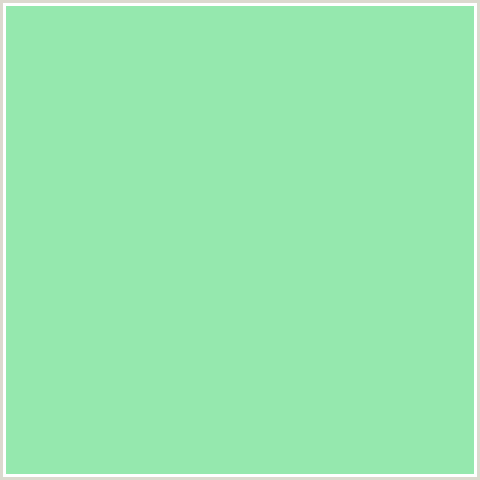 95E8AE Hex Color Image (ALGAE GREEN, GREEN)