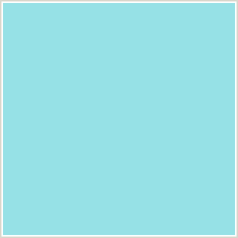 96E1E6 Hex Color Image (LIGHT BLUE, WATER LEAF)