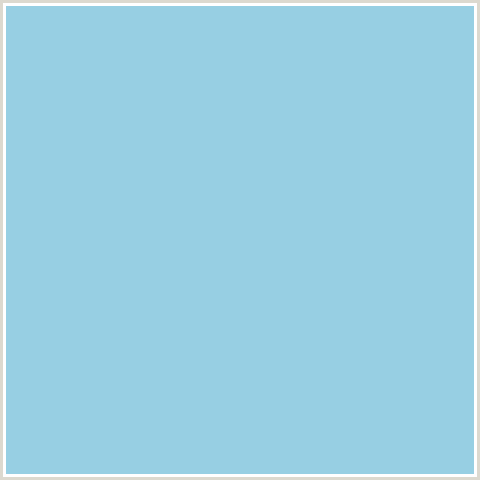97CFE3 Hex Color Image (LIGHT BLUE, REGENT ST BLUE)