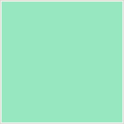 97E7C0 Hex Color Image (ALGAE GREEN, GREEN BLUE)
