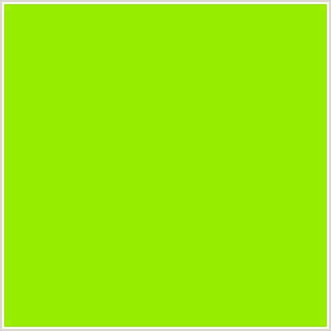 98ED00 Hex Color Image (CHARTREUSE, GREEN YELLOW, LIME, LIME GREEN)