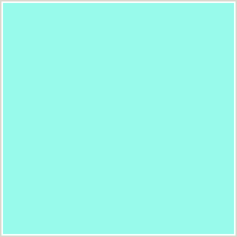 98FAEB Hex Color Image (AQUAMARINE, BLUE GREEN)