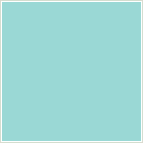 99D8D5 Hex Color Image (AQUA, AQUA ISLAND, LIGHT BLUE)