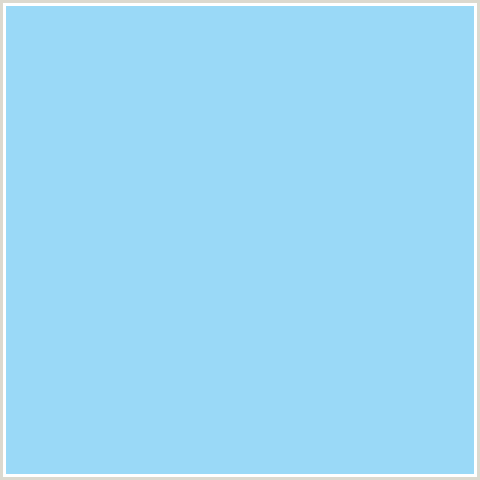 9AD9F7 Hex Color Image (BABY BLUE, LIGHT BLUE, SAIL)
