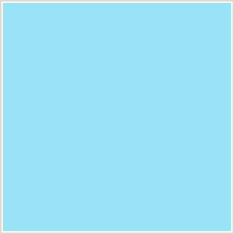 9AE3F5 Hex Color Image (BABY BLUE, LIGHT BLUE, SAIL)